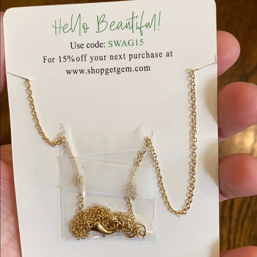Gold Triangle Get Gem Necklace - Picture 3 of 3